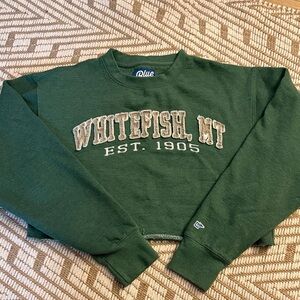 Blue 84 Whitefish MT cropped sweatshirt size S